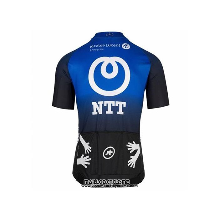 2020 Maillot Ciclismo NTT Pro Cycling Bleu Noir Manches Courtes et Cuissard